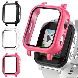 lot 48935 image: Kuaguozhe 3 Pack Case Compatible with Gabb Watch 33e Screen Protector for Kids, Hard PC Overall Protective Case Bumper with 9H Tempered Glass Cover Accessories, BlackClearPink