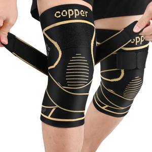 lot 48945 image: JHVW Copper Knee Brace for Women and Men(2 pack)-Knee Compression Sleeve with Straps,Knee Braces for Knee Pain,Knee Support for Arthritis