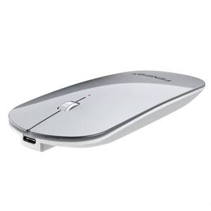 lot 48967 image: FENIFOX Bluetooth Mouse, Slim Mini Portable Flat Travel Wireless Mouse Rechargeable Quiet Ultra-Thin Mice Compatible with Laptop,Tablet,Notebook,PC (Silver and White)