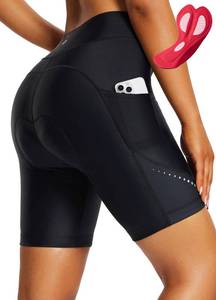lot 48968 image: BALEAF Womens Cycling Shorts 4D Padded Bike Shorts Bicycle Biking Gear 7 Biker Shorts with Pockets UPF50 Black M