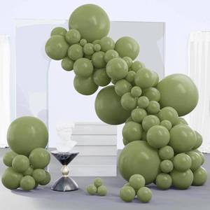 lot 48970 image: PartyWoo Sage Green Balloons, 140 pcs Boho Green Balloons Different Sizes Pack of 18 Inch 12 Inch 10 Inch 5 Inch Matte Green Balloons for Balloon Garland Balloon Arch as Party Decorations, Green-F11