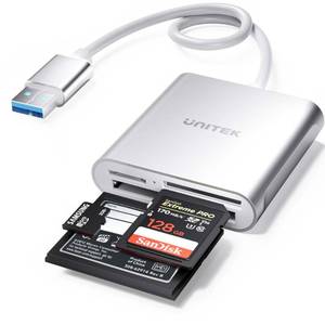 lot 48985 image: USB SD Card Reader, Unitek USB 3.0 Memory Card Reader Writer Compact Flash Card Adapter for CFSDTF Micro SDMicro SDHCMDMMCSDHCSDXC UHS-I Card for Windows, Mac �� Aluminum Upgrade Version