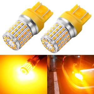 lot 47956 image: PHINLION 7443 Amber LED Turn Signal Light Bulbs Super Bright 3014 72-SMD T20 7440 7444 LED Yellow Bulb for Turn Signal Blinker Parking Light