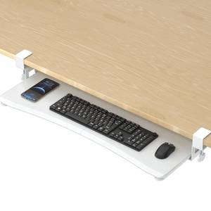 lot 21138 image: suptek Large Keyboard Tray Under Desk Pull Out with C Clamp Mount, Computer Keyboard & Mouse Tray, 34 (38 Including Clamps) x 11.8 inch Slide-Out Platform Computer Drawer for Typing, White, DSF1LW
