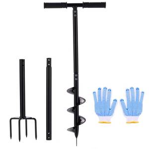 lot 21147 image: 2 in 1 Hand Drill Auger Post Hole Digger �� 44.5 inch Manual Garden Spiral Drill Planter for Bulb, Flower, Seedlings, Bedding Plants, Fence Post Auger for Trees, Mailbox, Deep Cultivating.