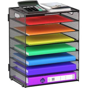 lot 21148 image: GoldOrcle 8 Tier Paper Letter Tray Organizer with Handles, Mesh Desk File Holder Storage Organization for Office School Desktop
