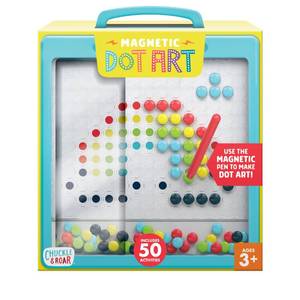 lot 21168 image: Chuckle & Roar - Magnetic Dot Art Designer - Kids Color by Number Toy - Mess Free Stencil Art for preschoolers - Magnetic Pen and Stencils Included