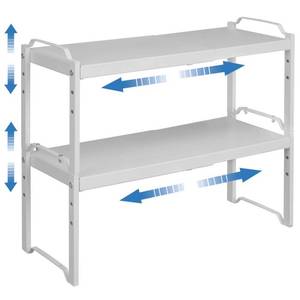 lot 21170 image: 2 Pack Kitchen Cabinet Organizer Shelf, Stackable Expandable Shelves Organizers For Kitchen Cabinet Countertop Storage, Adjustable Counter Cupboard Pantry Organizer Shelf Rack Stand, Length20.5