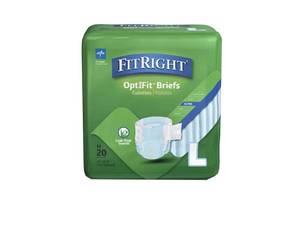 lot 21178 image: FitRight OptiFit Ultra Adult Briefs, Incontinence Diapers with Tabs, Heavy Absorbency, Large, 44 to 56, 20 Count