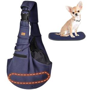 lot 21187 image: CUBY Dog and Cat Sling Carrier - Hands Free Reversible Pet Papoose Bag - Soft Pouch and Tote Design - Suitable for Puppy, Small Dogs Cats Outdoor (Blue Senior, Adjust Strap 2.0)