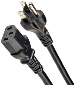 lot 21216 image: Amazon Basics 12 Feet Computer Monitor TV Replacement 3 Prong AC Power Cord, 18 AWG, 125 Volts, Black