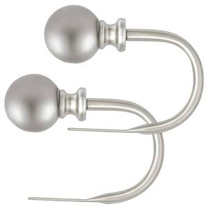 lot 21226 image: KAMANINA Decorative Curtain Drapery Holdbacks, Antique Silver Round Finials Window Curtain Holdbacks(1 Pair2 Pack,Small)