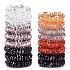 lot 21232 image: Teqifu Hair Ties, 17 Pack Spiral Coils for Thick and Thin Hair - No Crease Ponytail Holders for Women and Children