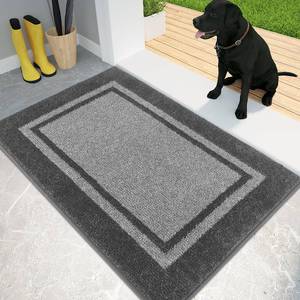 lot 21272 image: PURRUGS Dirt Trapper Door Mat 20 x 32, Non-SlipSkid Machine Washable Entryway Rug, Shoes Scraper, Area Rug, Super Absorbent Welcome Mat for Muddy Wet Shoes and Paws, Light Grey & Dark Grey