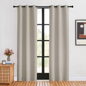 lot 21282 image: NICETOWN Blackout Curtains for Bedroom, Natural, 34 W by 80 L, Set of 2, Thermal Insulated Curtains & Drapes with Grommet Top for Living Room, Privacy Window Treatment Draperies