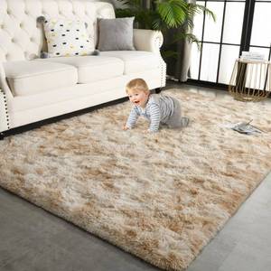 lot 21288 image: TWINNIS 4x6 Large Shag Area Rugs for Living Room Bedroom, Tie-Dye Beige Indoor Super Soft Fuzzy Plush Rugs, Upgrade Anti-Skid Modern Furry Rugs Fluffy Carpets for Kids Room Nursery Home Decor