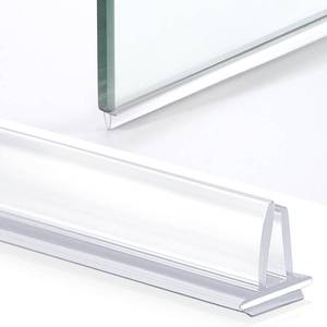 lot 21301 image: Pangda 3 Pack Translucent Vinyl Double Leg Seal 38 x 39 Shower Door Bottom Seal with Pre-Applied Tape Shower Door Seal Strip Shower Door Sweep for Frameless Glass Shower Doors