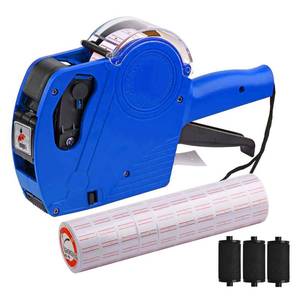 lot 21314 image: MX-5500 8 Digits Price tag Gun with 5000 Sticker Labels and 3 Ink Refill, Label Maker Pricing Gun Kit Numerical Tag Gun for Office, Retail Shop, Grocery Store (ABlue)