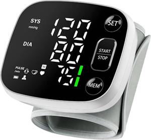 lot 21321 image: Oklar Blood Pressure Monitors for Home Use Rechargeable Blood Pressure Cuff Wrist Digital BP Machine with LED Backlit Display, Voice Broadcast, 240 Memory Storage for 2 Users with Carrying Case