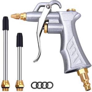lot 21332 image: JASTIND Industrial Air Blow Gun with Brass Adjustable Air Flow Nozzle and 2 Steel Extension, Pneumatic Air Compressor Accessory Tool Dust Cleaning and Blower Gun