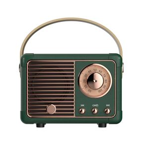 lot 21338 image: QUEQIMU Retro Bluetooth Speaker, Wireless Mini Portable Speaker Support USBTF CardAUX, Vintage Radio Bluetooth Speaker for Kitchen Desk Bedroom Office Outdoor, Retro Gifts for Women Men, Green