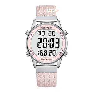 lot 21341 image: Hearkent Ladies Pedometer Watch for Walking-Step Tracker Watch with Calories Counter-Non Bluetooth Pedometer Watches-LCD Large Numbers-30M Waterproof Watch-Wrist Watch Step Counter for Women(Pink)