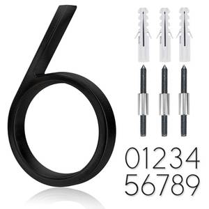lot 21360 image: 5 Stainless Steel Floating House Number, Metal Modern House Numbers, Mailbox Decor Number with Nail Kit, Coated Black, 911 Visibility Signage (6) or (9)