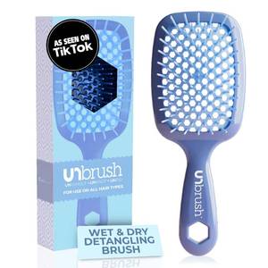 lot 21374 image: FHI Heat UNbrush Detangling Brush for Pain-Free Brushing on All Wet or Dry Hair Types �� Durable DuoFlex Anti-Static Bristles, Lightweight Handle, Vented Hair Brush, Iris Dark Blue