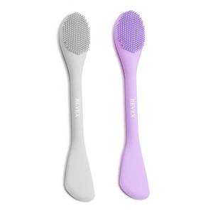 lot 21377 image: REVEX Silicone Face Mask Applicator,2Pcs Face Mask Brush,Flexible Spatula Mask Applicator Tool for Facial Mud,Facial Brushes with Bristles for Makeup Skincare Removal.(PurpleGray)