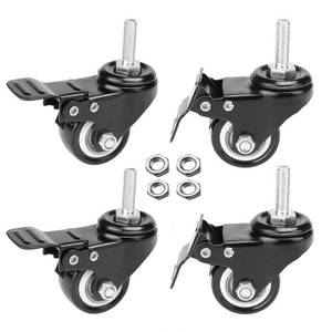 lot 21388 image: AAGUT 1.5 Stem Casters, Screwed Bolt 516 x 18 x 1, Heavy Duty Swivel Caster with Brake Lock No Noise Castors,Set of 4