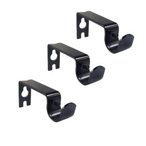 lot 21392 image: Kowibcl Curtain Rod Bracket, 3 Pcs Curtain Rod Holders, Fixed Curtain Brackets for 12 or 58 inch Rods,Black