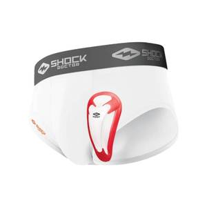 lot 21393 image: Shock Doctor Boys Core Brief With BioFlex Athletic Cup, Moisture Wicking Vented Protection, Youth Sizes White