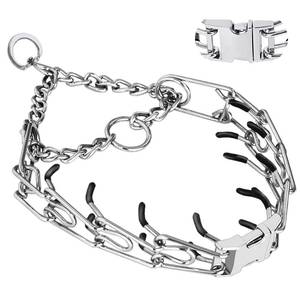 lot 21407 image: Prong Pinch Collar for Dogs, Adjustable Training Collar with Quick Release Buckle for Small Medium Large Dogs(Packed with Two Extra Links) (ML(18-23 Neck, 3.00mm))