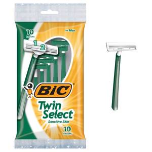 lot 21411 image: BIC Mens Twin Select Disposable Razor, Sensitive Skin, 10 count