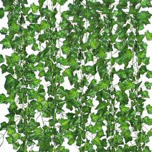 lot 21421 image: 12 Pack Fake Vines for Room Decor Artificial Ivy Garland with Clip Green Flowers Hanging Plants Faux Greenery Leaves Bedroom Aesthetic Decor for Home Garden Wall Wedding