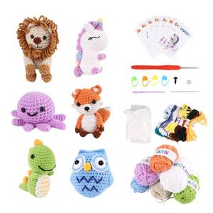 lot 21423 image: HLILIPEN 6Pcs Crochet Kit for Beginners,Crochet Animal Kits, DIY Craft for Adults and Kids, Gift for Crochet Lovers, Amigurumi Crochet Animal Kits with Step-by-Step Video,Birthday Gift, Holiday Gift