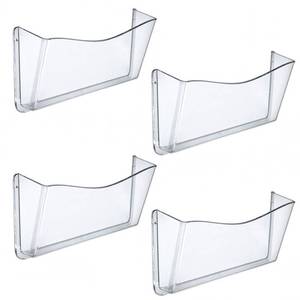 lot 21443 image: Azar Displays 250025 Clear Single Pocket Wall File with wallmount, 4 Count (Pack of 1)
