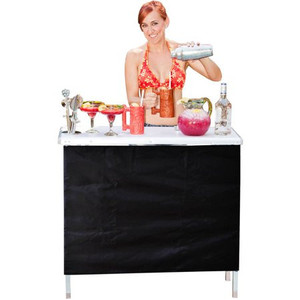 lot 1656 image: GoBar Portable High Top Bar Includes 3 Front Skirts and Carrying Case