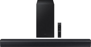 lot 1667 image: Samsung - HW-C450 2.1 Channel B-Series Soundbar with Wireless Subwoofer, DTS Virtual X - Titan Black - Retail $197.99 - Powers On
