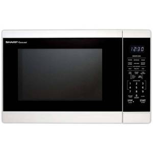 lot 1670 image: Sharp - 1.4 Cu. Ft. Countertop Microwave Oven - White - Powers On