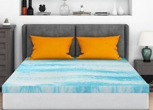 lot 4875 image: Mattress Topper Full, 3 Inch Gel Memory Foam Bed Topper for Full Size Bed, CertiPUR-US Certified, Blue - Retail $49.59
