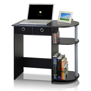 lot 4880 image: Furinno Go Green Home Laptop Notebook Computer DeskTable, BlackGreyBlack, 11193BKGYBK