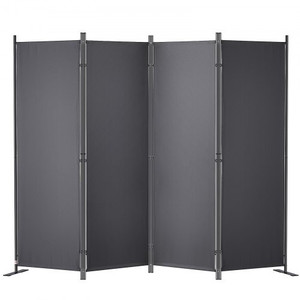 lot 4883 image: VEVOR Room Divider, 5.6 ft Room Dividers and Folding Privacy Screens (4-Panel), Fabric Partition Room Dividers for Office, Bedroom, Dining Room, Study, Freestanding, Dark Grey