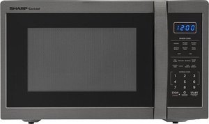 lot 4895 image: Sharp - Carousel 1.4 Cu. Ft. Mid-Size Microwave - Black Stainless Steel - Retail $225.49