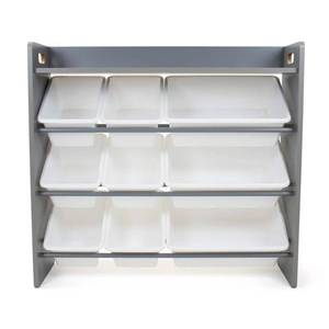 lot 5573 image: Humble Crew Toy Storage Organizer with Shelf and 9 Storage Bins, Gray - Retail $149.99