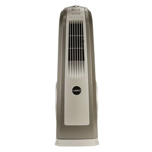 lot 5578 image: Lasko High Velocity Floor Fan with Handle - 3 Speed - Oscillating - 31.5 Height X 13.3 Width X 10.3 Depth - Gray, Black RETAIL $79.99