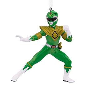 lot 5587 image: Hallmark Hasbro Power Rangers Green Ranger Ornament - Multi-Colored