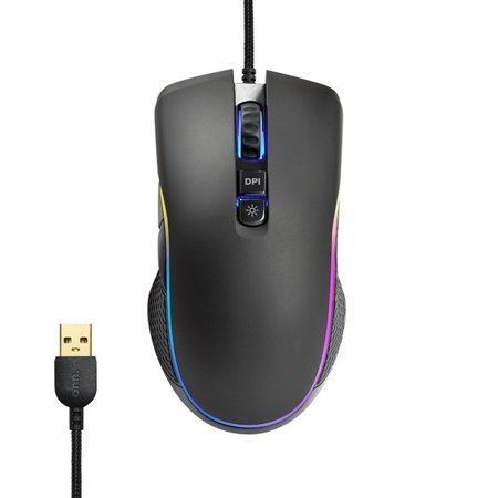 lot 2856 image: onn. Gaming Mouse with RGB Lighting and 7 Programmable Buttons Adjustable DPI from 200-7200 6ft Cable