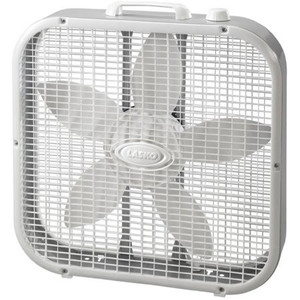 lot 1754 image: Save-Smart Energy Efficient 20 in. 3 Speed White Box Fan with Built-in Carry Handle