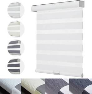 lot 3946 image: Persilux Custom Size Cordless Zebra Blinds for Windows with Jacquard Pattern Roller Shades Light Filtering Sheer Window Shades for Home, Office and Door White Size 52 x 72